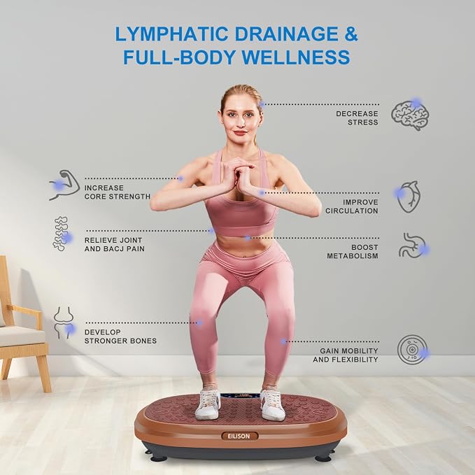 FitMaxx 3D XL Vibration Plate Exercise Machine - Whole Body Workout Vibration Platform w/Loop Bands - Lymphatic Drainage Machine for Weight Loss, Shaping, Recovery