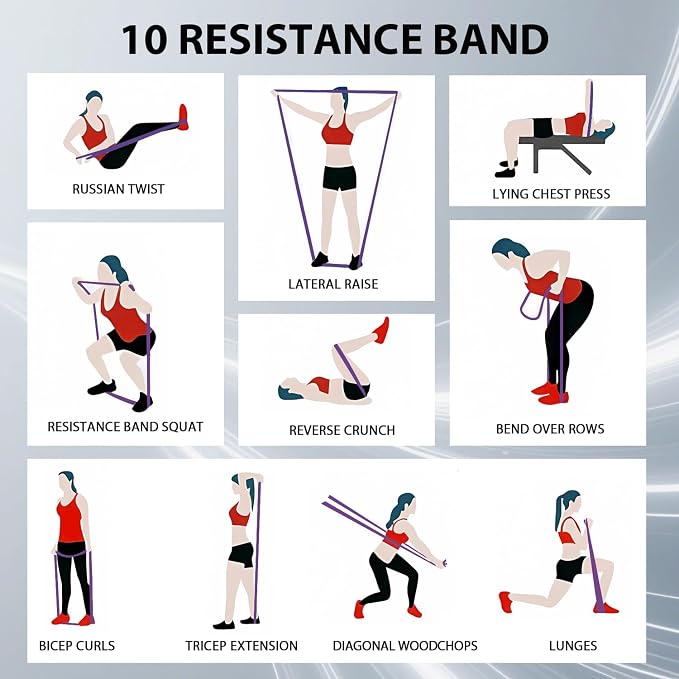 LEEKEY Pull Up Assistance Bands,Muit Levels Resistance Bands for Senior/Adults,Exercise Bands with Door Anchor, Strength Bands for Fitness Training, Physical Therapy,Home Gym Workouts