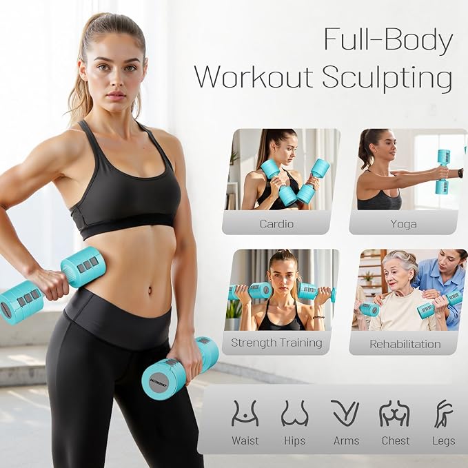 EAST MOUNT Adjustable Dumbbells 5 lb Dumbbells Set of 2 / Pair 10 lb Total Free Weights 6 in 1 Women Hand Weights for Home,Office,Gym Exercise Training 2lb 3lb 4lb 5lb Fast Adjust