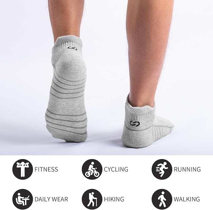 Lapulas Athletic Running Ankle Socks, Low Cut Cushioned Anti-Blister Tab Sports Socks Men Women 6Pairs