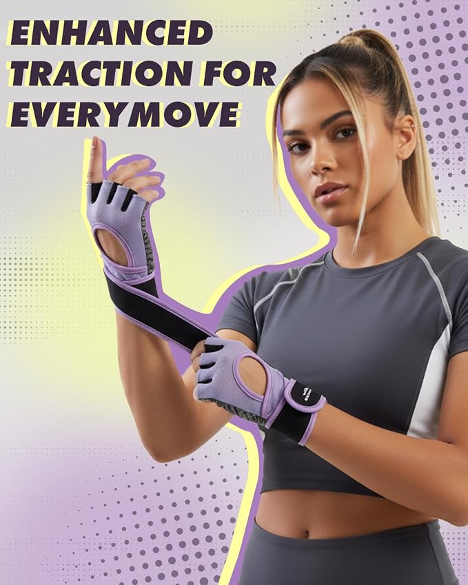 Trideer Weight Lifting Gloves for Women & Men, Wrist Support & Padded Palm | Gym Gloves with Silicone Grip, Breathable Workout Gloves for Strength Training, Pull Ups, Cross Training & Fitness
