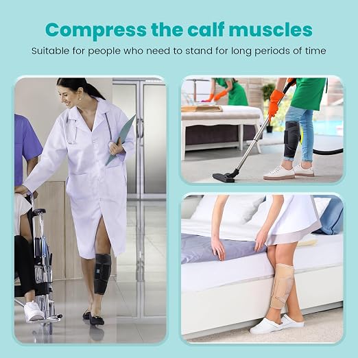 Calf Brace Compression Sleeve for Torn Calf Muscle fit Men & Women, Innovative 2 Layer Elastic Bandage for Legs adds Extra Pressure for Strain, Swelling, Cramps, Varicose Vein -XXL (Beige)