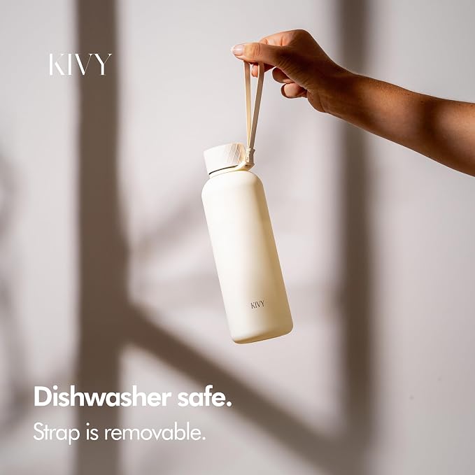 KIVY Slim Water Bottle 22oz [Lightweight & Shatterproof] Leak Proof Bottle for Women & Men - Clear plastic water bottle no straw - Dishwasher Safe Tritan Bottle BPA Free