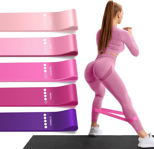 Resistance Bands for Working Out, 5 Levels Resistance Exercise Bands with Woven Bag, Bands for Working Out Women Men, Yoga, Pilates, Rehabilitation Training
