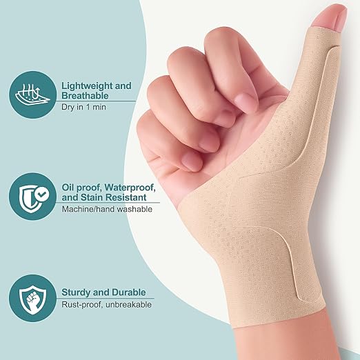 Wrist Thumb Brace Mommy Compression Stabilizer Waterproof Thumb Spica Splint for Arthritis,Trigger Finger,De Quervains Tenosynovitis,Tendonitis,CMC Joint Pain and Support-Women Men-Left or Right Hand