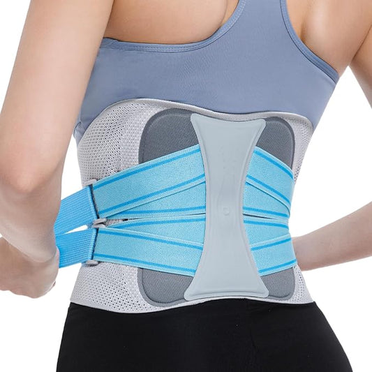 aoFIT Back Brace for Lower Back Pain Relief, Adjustable Lumbar Support Belt with Steel Plates, Dual Compression, Breathable 3D Knit Fabric, Slim Waist Design for Work, Gym, Sciatica, Herniated Disc L