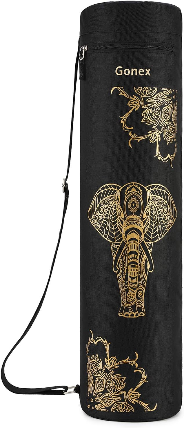 Gonex Yoga Mat Bag, Full-Zip Mat Carrier | 600D Oxford Fabric, Wet Pocket, Front Zip Pocket, Adjustable Strap, Fits Mats up to 26"