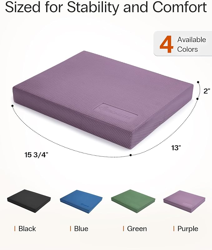 StrongTek Foam Balance Pad, High-Density TPE, 15.8 x 13 x 2 in, Non-Slip | Water-Resistant, Supportive Cushioning, Kneeling Support, Core Strength and Stability Training, Physical Therapy and Yoga