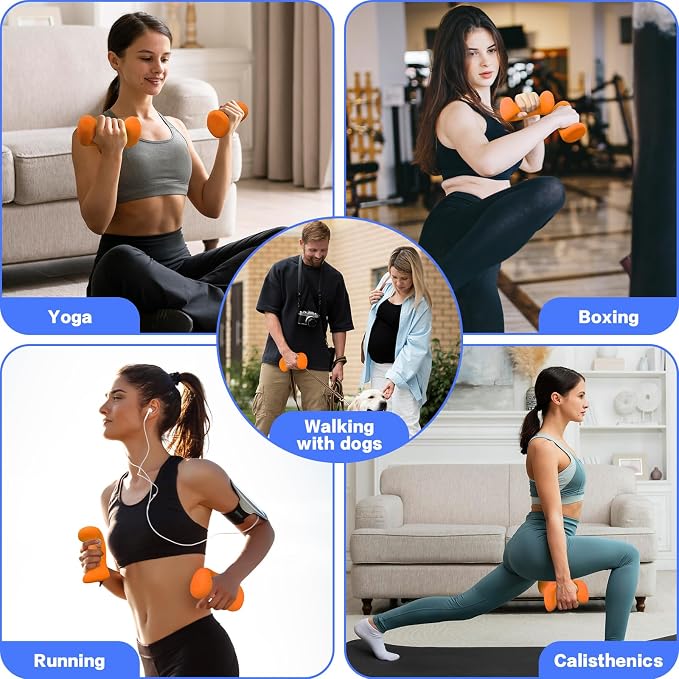 HXD-ERGO Ergonomic Dumbbells Weights Set-Hand Weights for Women at Home, Ear Dumbbells Weights for Pilates, Yoga, Jogging,StrengthTraining