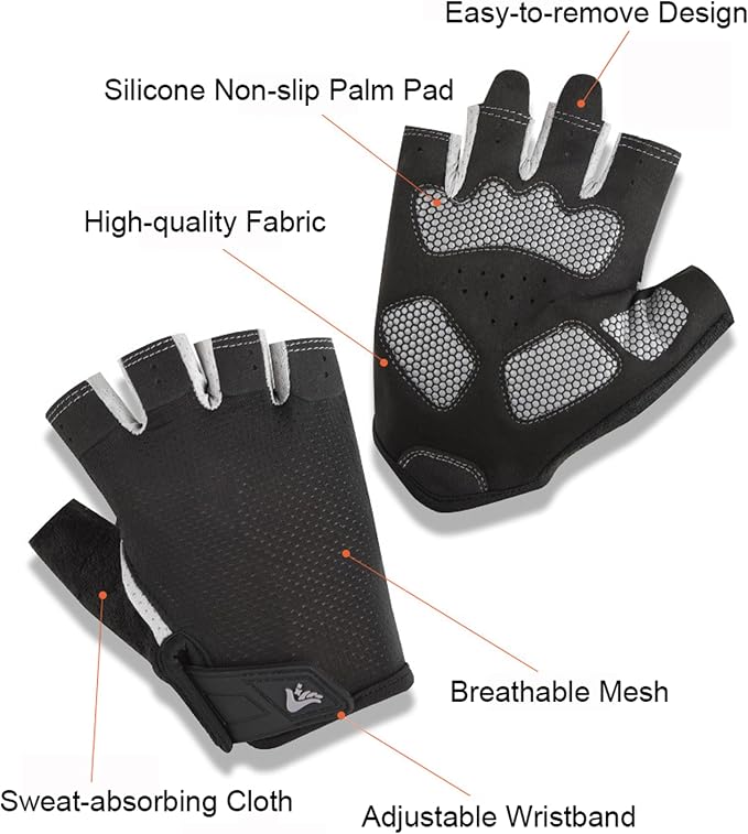 Eohak Workout Gloves for Women Men Full Palm Protection Breathable Training Gloves