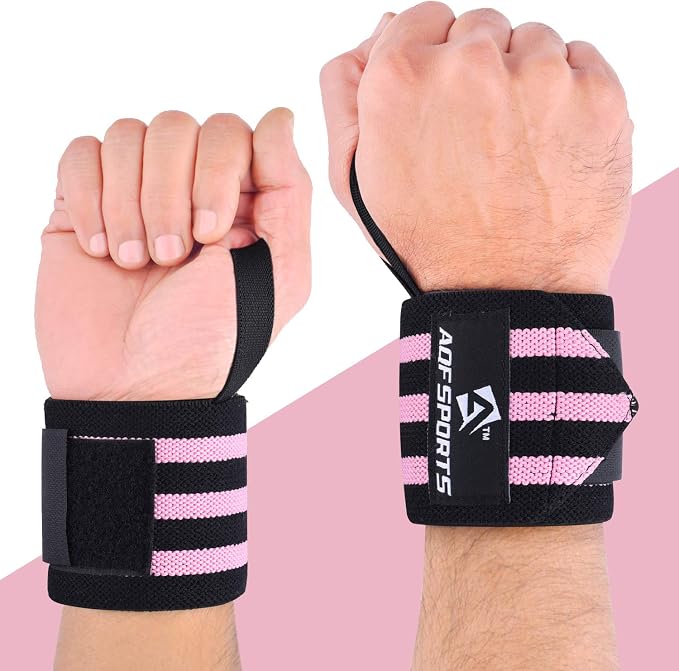 AQF Wrist Wraps for Weightlifting & Powerlifting, 18" USPA Approved (Pair)