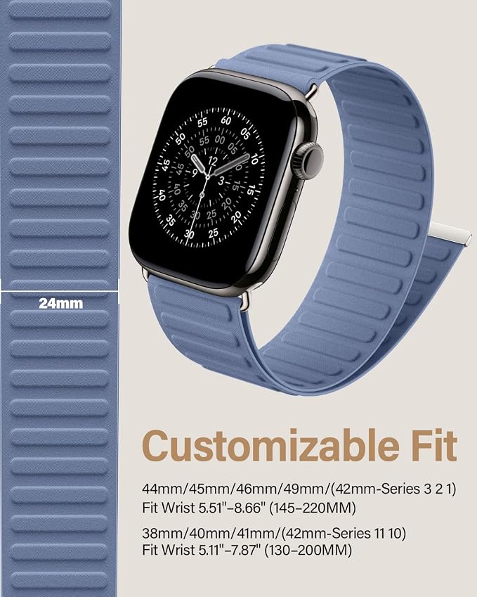 Magnetic Link Sport Band Compatible with Apple Watch Bands for Men Women | Patented Solo Loop Band 40mm 38mm 41mm 44mm 45mm 42mm 49mm, Sport Strap for iWatch Series 11 10 9 8 7 6 5 4 3 2 1 Ultra SE