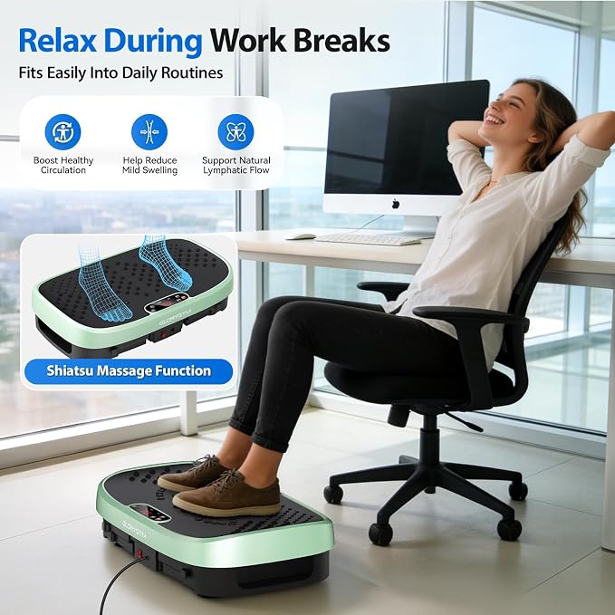 Vibration Plate Exercise Machine for Body Shaker Machine & Weight Loss, Shake Plate with Resistance Bands, 120 Speed Levels, Remote Control, Full Body Workout, Compact Home Gym Equipment