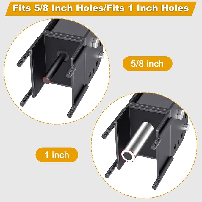 Kipika Power Rack Jammer Arms - Adjustable Height & Angle Lever Arm System for 2x2 or 3×3 Power Cages with 5/8" or 1" Holes - Fits 2-Inch Olympic Plates - 1 Pair