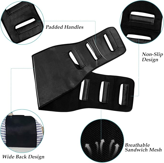 Transfer Belt Transfer Sling Padded Gait Belts with Seniors Patient Lift | Heavy Duty Gait Belt,Mobility Standing and Lifting Aid for Disabled,Elderly,Injured-Safely Move from Bed and Wheelchair
