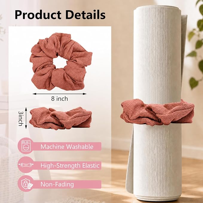 Yoga Mat Scrunchie Yoga Mat Strap Carrier Pilates Mat Holder | Holds Your Yoga Mat in Style, Adjustable & Stretchy Yoga Mat Band, Fits Most Standard Yoga Mats (mat not included),Yoga Gifts