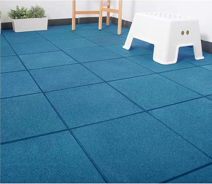 MYOYAY 4 Pack Interlocking Tiles 20"x20"x1" Heavy Duty Rubber Tile Green Non-Slip Flooring Mat for Playground Park Gym Indoor and Outdoor, Cover 11.12 Sq.FT