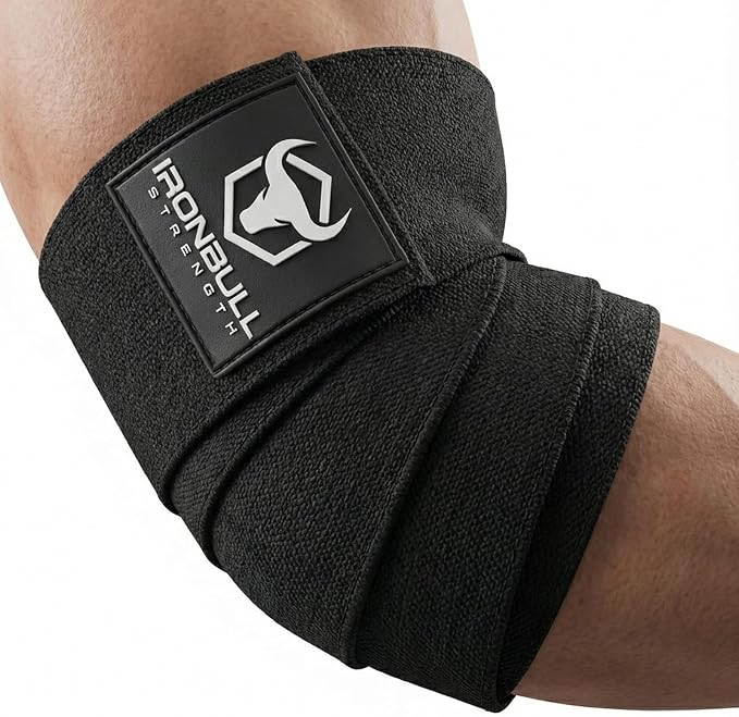 Elbow Wraps for Weightlifting (1 Pair) - 50" Elastic Elbow Braces for Weight Lifting - Elbow Support for Bench Press, Powerlifting, Fitness, & Gym Workout - Gym Elbow Straps Weightlifting - Elbow Compression Strap Brace