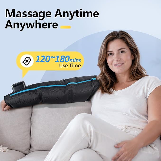 Comfytemp Air Compression Arm Massager for Circulation and Pain Relief, L | Recovery for Tennis Elbow, Edema, Portable Full-Arm Compression Sleeve, Ideal for Men Women (Fits Upper Arm 14"~17")