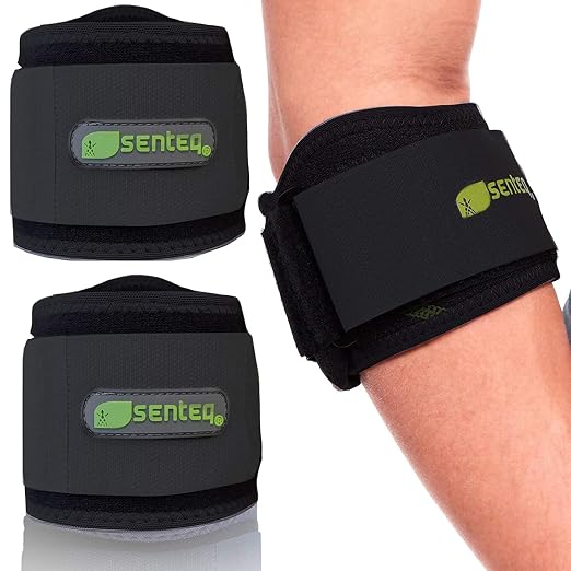 Tennis Elbow Brace, Elbow Brace for Tendonitis and Tennis Elbow with Neoprene Wraps, Comfortable Golfers Elbow Straps Band, Adjustable Tennis Elbow Brace for Men & Women (Black, Pack of 2)