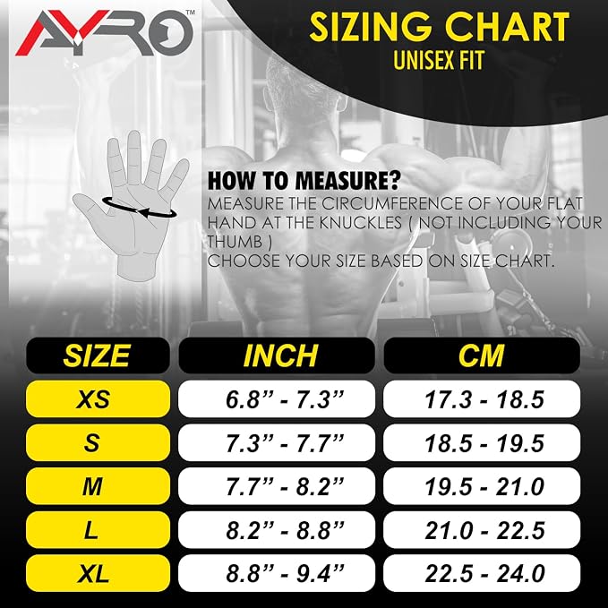 AYRO Workout Gloves for Men & Women, Minimal Short Partial Gym Gloves, Weight Lifting Gloves with Full Palm Protection, Extra Grip Pads & Hand Support for Training & Fitness