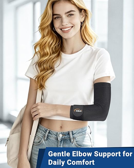 Elbow Compression Sleeve, Adjustable Strap, Targeted Support, Medium | Tennis Elbow Brace for Men & Women, Support for Tendonitis, Golfer's Elbow, Weightlifting, Gym Fitness & Sports Pain Relief