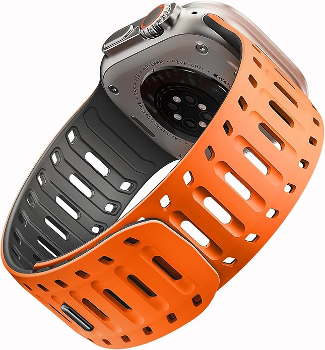 X-it Magnetic Watch Band for Apple Watch Ultra 49mm, 46mm/45mm/44mm, Silicone Sport Strap with Strong Magnet for Men and Women, Compatible with Apple Watch Series 11/10/9/8/7/6/5/4/3/2/1 and SE