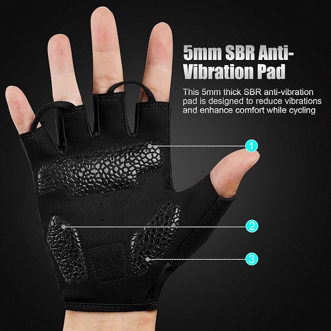Cycling Gloves for Men Women, Half-Finger for Bike, Gym, Weight Lifting, Workout, Riding, Outdoor Sports