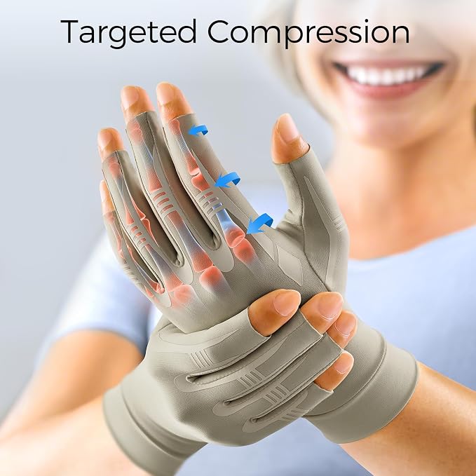 FREETOO All-Around Compression Arthritis Gloves for Women Men for Pain | Carpal Tunnel Relief,Hand Compression,Swelling,Trigger Finger,Edema;Crochet,Typing,Sleeping,Work,Gaming,Driving,Daily Use