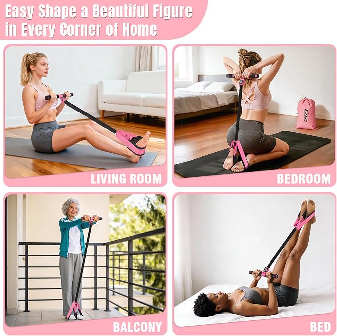 Upgraded Pedal Resistance Band with Handles, Multifunction Foot Pedal Resistance Bands for Abdomen,Waist,Arm, Core/ABS,Leg Workout at Home - Physical Therapy,Stretching,Strength Equipment
