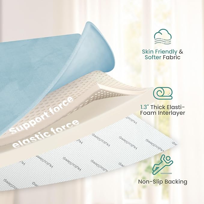 Baby Play Mat for Floor,Extra Large 59"×71" Playpen Mat for Tummy Time,Thicker Padded Elasti Foam Activity Mats,Water Repellent Ultra Soft Velvet,Non-Slip Backing Safe（Light Blue）