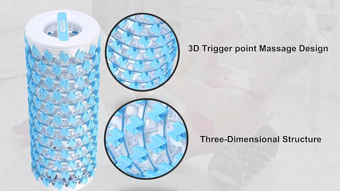 Collapsible Foam Roller for Exercise and Recovery (13 Inches), Easily Portable at 5.5 inches (Blue)