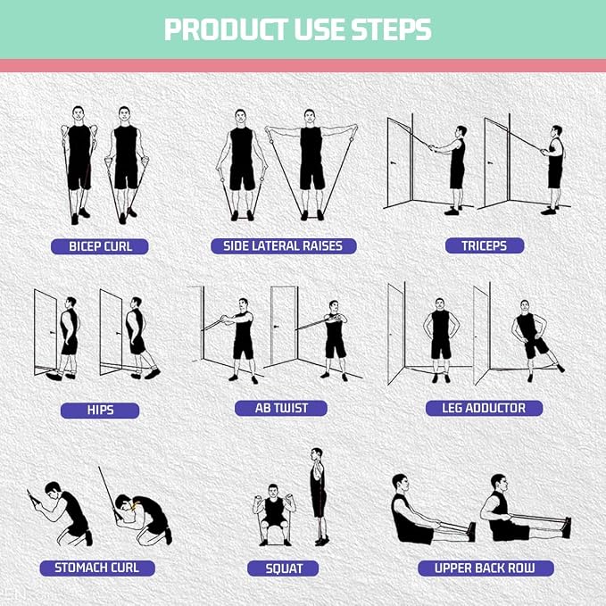 VEICK 10-150LBS Resistance Bands with Handles, Ankle Straps, Door Anchor | Accredited Lab Certified, 100% Natural Latex, Versatile for Yoga, Pilates, Strength, Home Gym