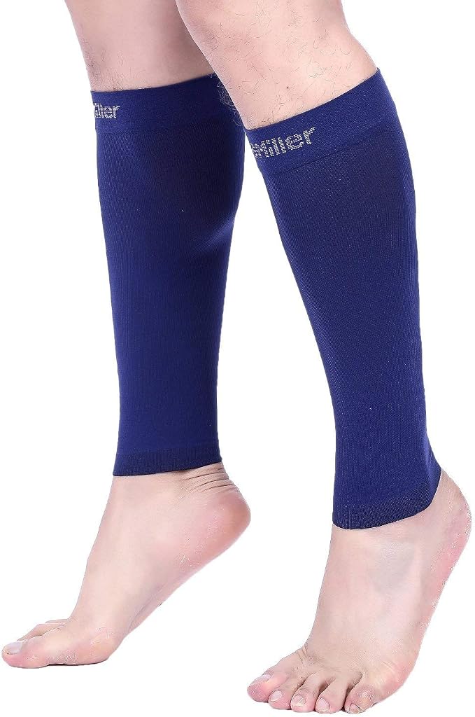 Doc Miller Compression Calf Sleeve for Men & Women, 20-30mmHg | Graduated Support for Running, Shin Splints, Calf Strain, Knee High, Small to 6XL Plus Size