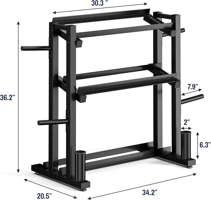 3-Tier Adjustable dumbbell rack | 1200LBS Heavy Duty Weight Storage Rack for Home Garage Gym