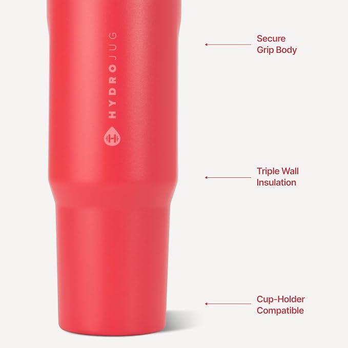 HydroJug Sport 40 oz Insulated Stainless Steel Water Bottle, Fruit Punch
