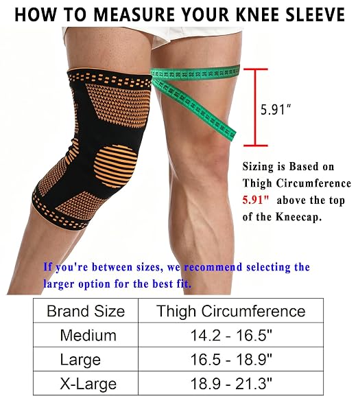 2 Pcs Knee Compression Sleeves for Men Women, Compression Knee Brace with Patella Gel Pad & Side Stabilizers,Knee Support for Meniscus Tear, Arthritis, Knee Pain Relief, Sports (Black and Brown, X-Large)