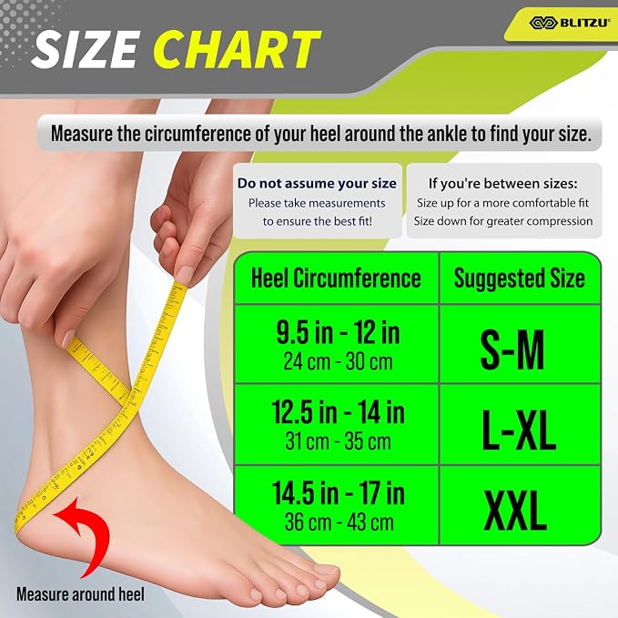 BLITZU Foot Compression Sleeve Plantar Fasciitis Relief Socks Women Ankle Sleeve Support Foot Support for Pain Compression Socks Black XXL