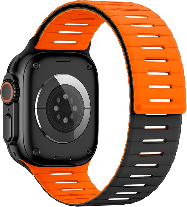 Magnetic Sport Bands Compatible with Apple Watch Bands for Men Women | Silicone Wristband 49mm 46mm 45mm 40mm 44mm 38mm 41mm 42mm, Replacement for iWatch Ultra Series 11 10 9 8 7 6 5 4 3 2 1 SE