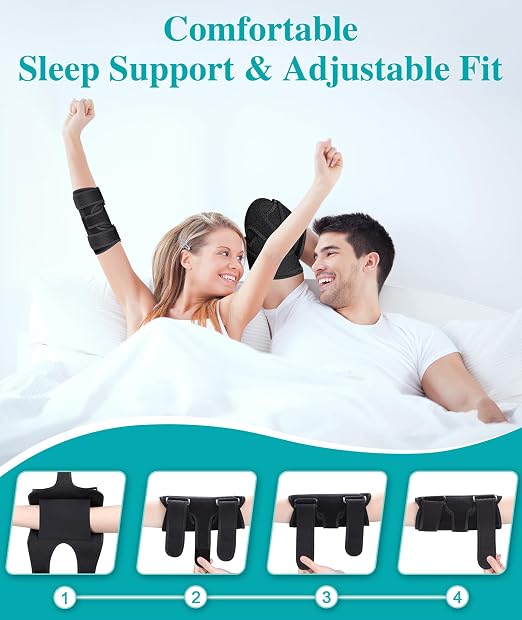 Oyakin Elbow Brace for Cubital Tunnel, Ulnar Nerve Entrapment brace | Adjustable Elbow Splint for Night Sleep, Tendonitis, Tennis Elbow, Comfortable Stabilizer Support for Women and Men Fit Most