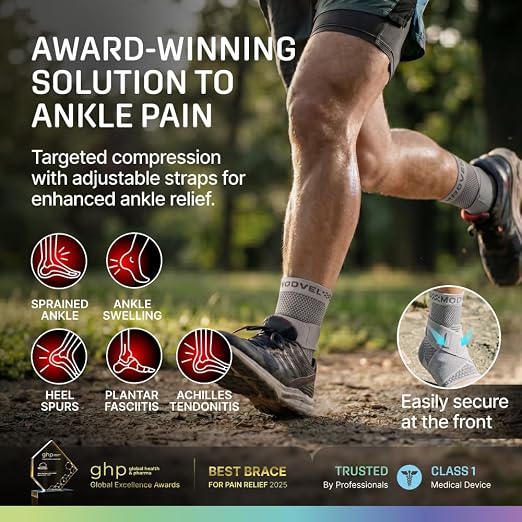 Modvel Foot & Ankle Brace Socks with Adjustable Support Strap – Compression Sleeve for Sprained Ankle, Plantar Fasciitis Relief Tendonitis & Arthritis, Stabilizing Foot & Ankle Support for Women & Men