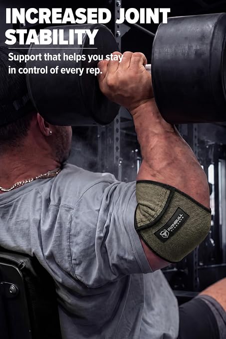 Iron Bull Strength Compression Elbow Sleeves for Lifting (Green, 13") - Maximum Compression for Bigger Bench Press PRs