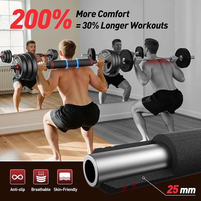FITPLAM Adjustable dumbbell set,20/35/45/55/70/90lbs Free Weights set with upgraded nut, 5 in 1 Weight Set Used as Kettlebells, Barbell, Push up Stand, Fitness Exercise for Home Gym Suitable Men/Women