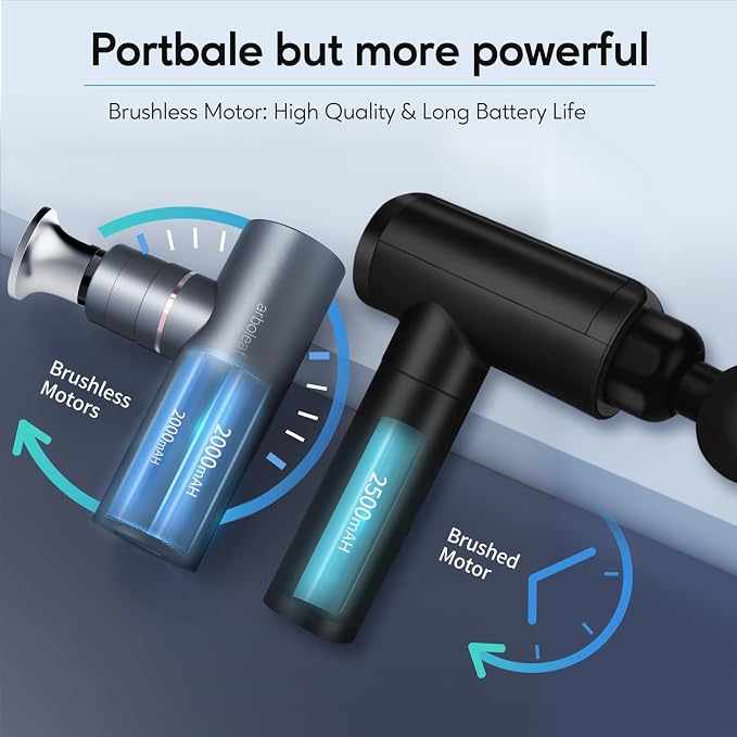 arboleaf Mini Massage Gun Deep Tissue with Metal Heads, Muscle Massager | Premium All-Metal Attachments with a Compact Design and Quiet Motor for Targeted Recovery at Home, the Gym, or on the Go