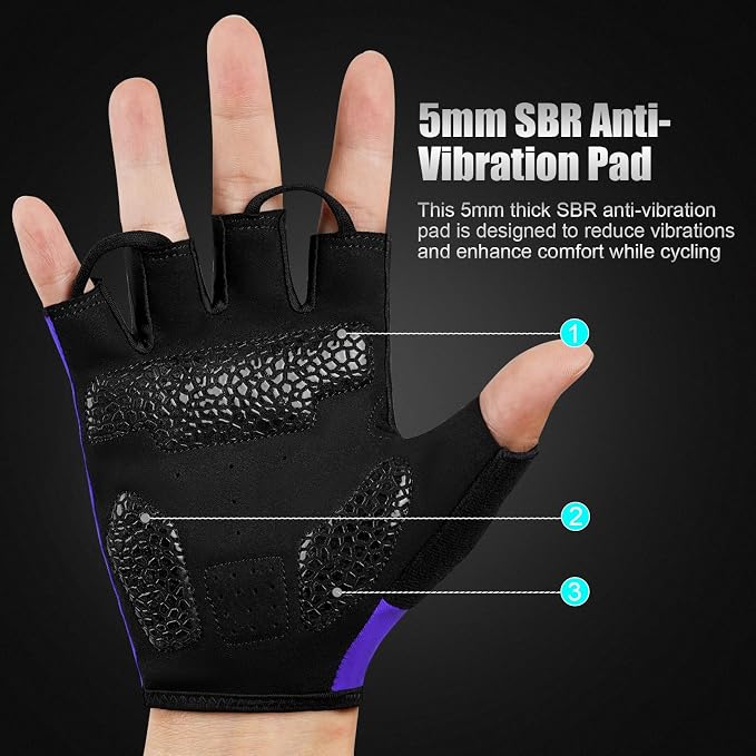 Cycling Gloves for Men Women, Half-Finger for Bike, Gym, Weight Lifting, Workout, Riding, Outdoor Sports