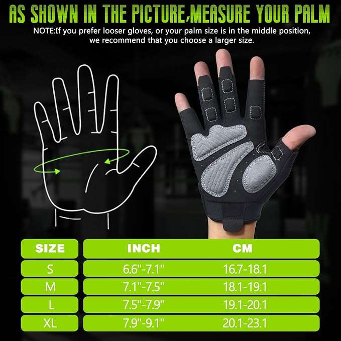 Seektop Padded Workout Gloves for Men & Women: Excellent Grip Gym Gloves | Breathable Lightweight, with Full Palm Protection,Gym Weight Lifting for Fitness, Training