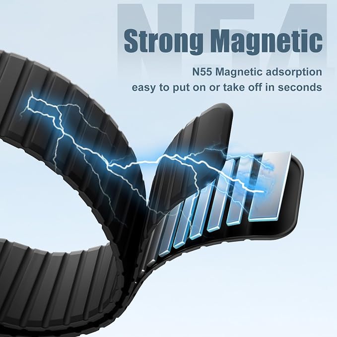 Magnetic Sport Silicone for Apple Watch Ultra 3 2 Band 49mm 46 45 44mm Men | Upgraded Magnet,Two-Tone Design,Waterproof,Soft Loop Strap for iWatch Ultra 3/2 Series 11 10 9 8 7 6 5 4 SE 46mm 45mm 44 49