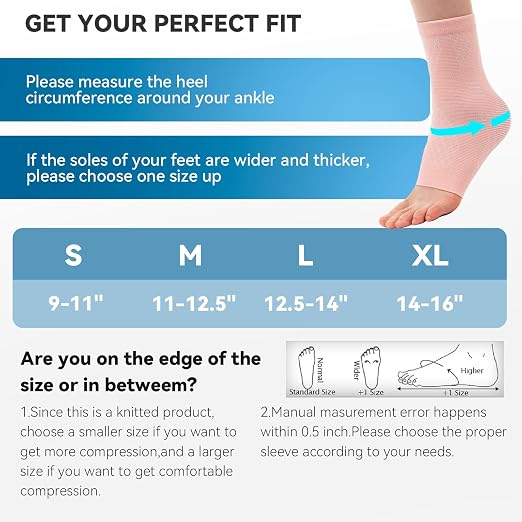 2 Pack Ankle Brace & Ankle Compression Sleeve for Women Men | Arch Support Socks, All-Day Wear, Achilles Tendonitis Brace for Plantar Fasciitis, Sprains, Foot Swelling Relief