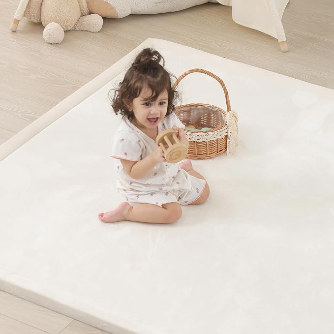 1.5" Thick Baby Play Mat for Floor,79x118 Large Memory Foam Tummy Time Mat | Ultra Soft Playmat for Baby,Tummy Time Foam Mats,Cushioned for Infant,Kids and Toddler Crawling,Easy Care