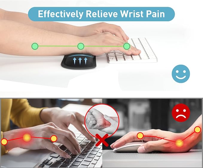Yolanda Keyboard Wrist Rest Memory Foam, Easy Typing Pain Relief, Keyboard Mouse Pad Set for Computer, Laptop, Home & Office | Easy Typing Pain Relief, Keyboard Mouse Pad Set for Computer, Laptop, Home & Office